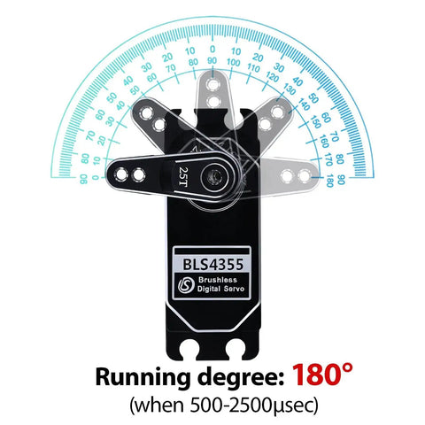 Close-up of High Torque 55Kg Low Profile Programmable Brushless Digital Servo highlighting 180-degree range