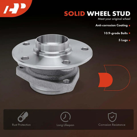 Beefed Up Front Wheel Bearing And Hub Assembly for Volkswagen and Audi 2015-2023, solid wheel stud with anti-corrosion coating.
