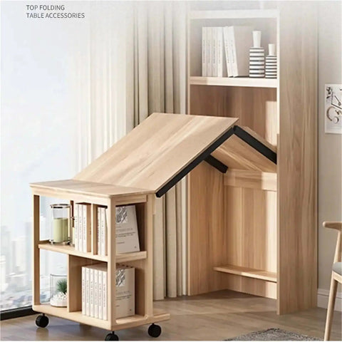 Hidden Desktop Folding Connector Accessories Set With Hydraulic Rod Hinges for tables in compact dining room