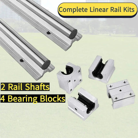 Two Pack 800mm SBR20 Linear Rail Kit With 4 SBR20UU Bearing Blocks, 31.5 Inch Guide Rails, Locking Handle And M6 Screws