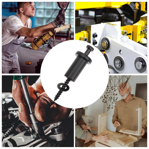 Set Of 4 Adjustable Carbon Steel Sliding Barn Door Spacers With Lag Bolts And Wall Anchors Track Connector Kit in use.