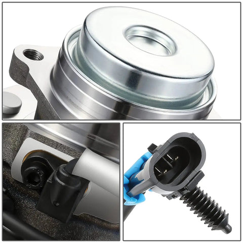 Close-up view of Beefed-Up Front Wheel Bearing Hub Assembly With ABS Sensor Cable And Plug for Chevy Express 2500 3500 4500 RWD