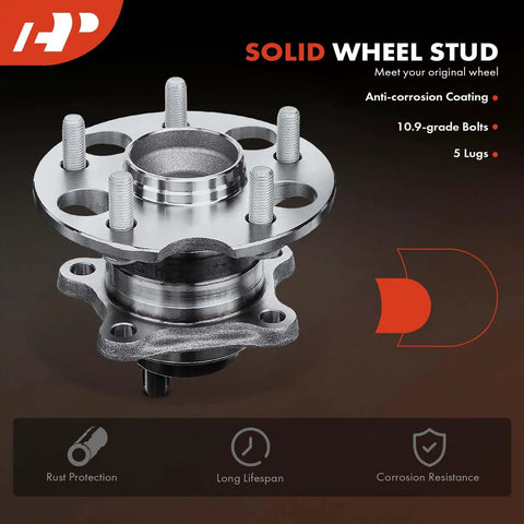 Two Rear Wheel Bearing And Hub Assemblies With ABS For Toyota Highlander 2008 2009 2010 2011 2012 2013 FWD Only 5 Lug Direct Replacement Hub Bearings Set