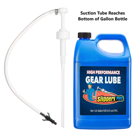 Wide Mouth Fluid Pump With 38mm Cap 8cc Stroke 17in Tube And 3rd Hand Adapter next to gear lube bottle