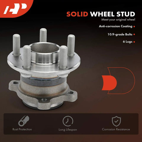 Solid wheel stud with anti-corrosion coating, showing 10.9-grade bolts and 6 lugs