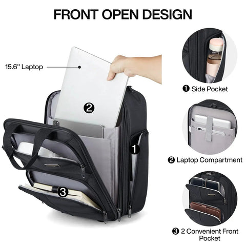 Underseat Carry On Luggage With Wheels For Air Travel Your Everyday Travel Sidekick A Lightweight 27L Softside Rolling Bag interior view