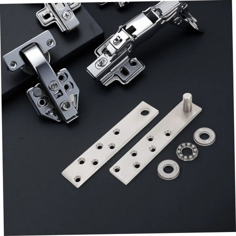 360 Degree Stainless Steel Invisible Pivot Hinges for Secret Bookcase Doors Heavy Duty Concealed Door Hardware Rotatable Hidden Hinge System
