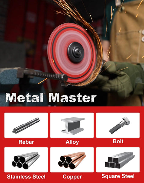 Diamond Cut Off Wheel For Metal 4 And A Half Inch By Seven Eighth Inch Dry Cutting Rebar Steel Iron INOX EZARC Diamond Technology Delivers Over Five Thousand Cuts For Low Cost Per Cut cutting rebar