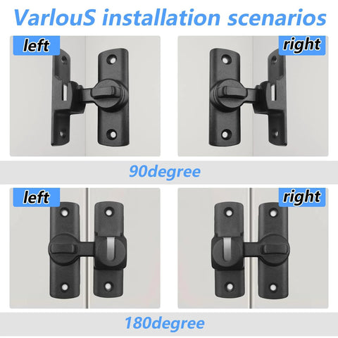 No Fuss Versatile Privacy And Security Door Latch For Barn Doors Cabinets Bathrooms And Garages With 90 Or 180 Degree Flip Lock