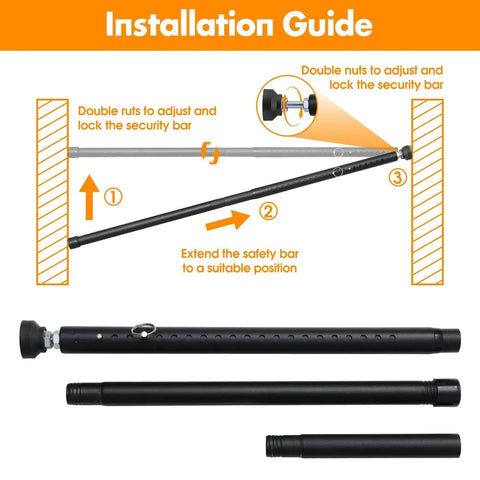 Installation guide for Sliding Door Security Bar Adjustable From 17 To 51 Inches Heavy Duty Interior Bar For Patio Doors And Windows