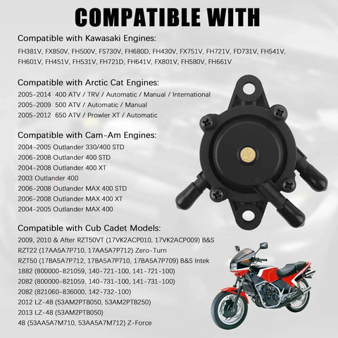 Lawn Mower Fuel Pump With Hose And Filter Plug And Play Small Engine Pump Compatible With Kawasaki Kohler Honda Briggs