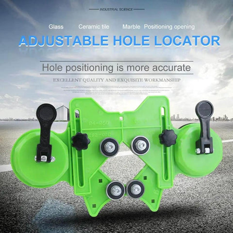 Drill Bit Hole Saw Guide For Ceramic Tile And Glass, Adjustable Tile Hole Cutter Centering Locator Holder Jig Fixture, Green.