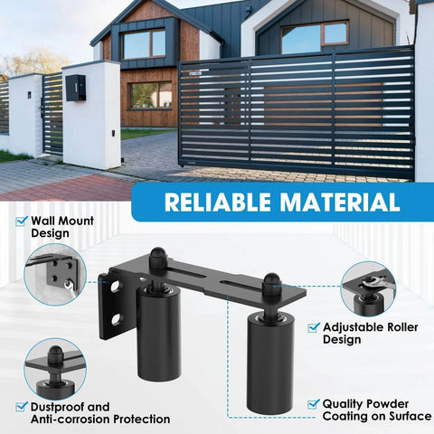 Heavy Duty Sliding Gate Roller Guide Kit With Steel L Bracket And Adjustable Nylon Rollers For Sliding Doors and Wood Doors