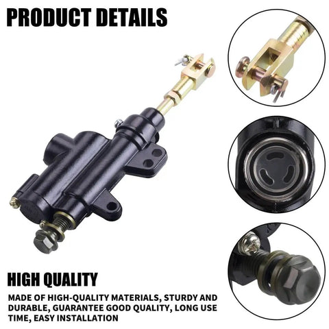 Rear Hydraulic Brake Master Cylinder 10mm For 50cc To 125cc ATVs And Dirt Bikes Beefed Up Braking With Tight Caliper Control