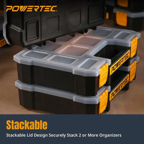 DIY Friendly Small Parts Organizer And Tool Box With Ten Compartments And Stackable Storage Removable Dividers