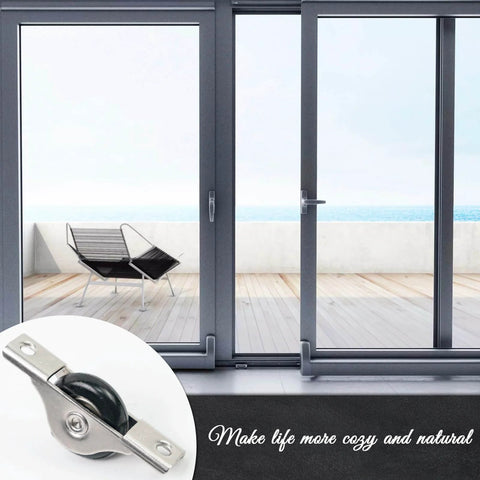 Eight Pack Sliding Door Pulleys For Cabinets And Furniture Dope Hardware Wheels For Windows Patio Doors And Glass Doors Smooth Roller Replacement 0.76 Cm Thick Ideal For Home Renovations And DIY Projects