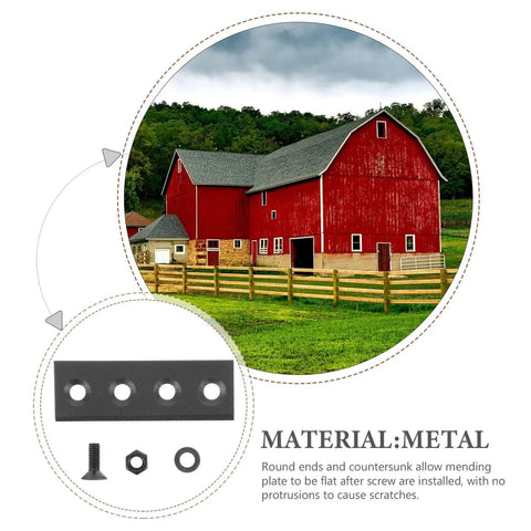 Sturdy Black Sliding Barn Door Hardware Connector Set With Metal Track And Replacement Bracket For Easy No Fuss Installation And Strong Secure Fit In Any Modern Home Or Workshop