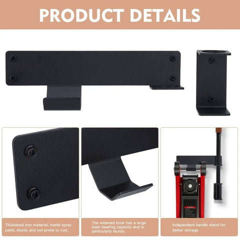 Heavy Duty Wall Mount Jack Stand Organizer For Floor Jacks And Hydraulic Trolleys Universal Truck Jack Holder Brackets displayed in details