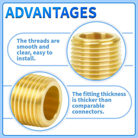 Advantages of brass pipe fitting long nipple half inch NPT male to half inch NPT male two inch length 50mm two pack