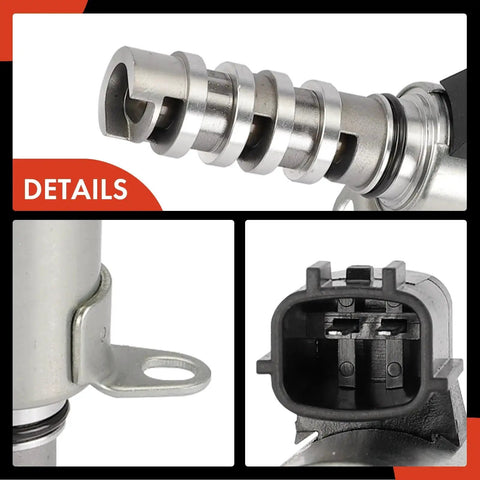 Detailed close-up of 2 Piece VVT Solenoid Kit For Infiniti And Nissan V6 Engines Replacement Solenoids To Boost Performance And Smooth Idling