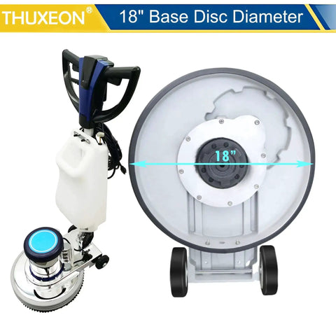 18 Inch Commercial Floor Scrubber Buffer Built Tough Polisher With 1100W Motor And 12L Tank For Hotel Carpet And Tile Cleaning Butterfly Handle