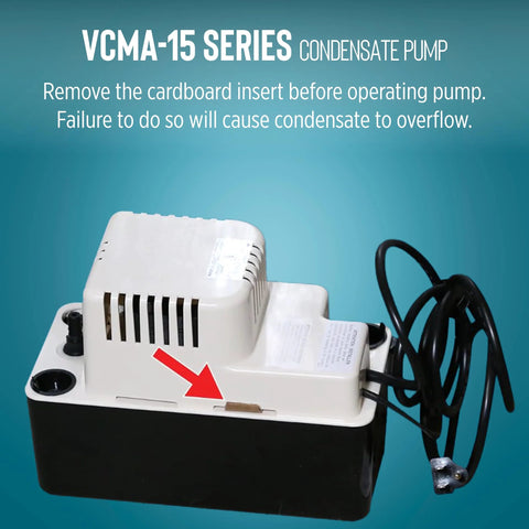 Little Giant VCMA-15UL condensate pump, white top with black base, 115V, 6-ft cord