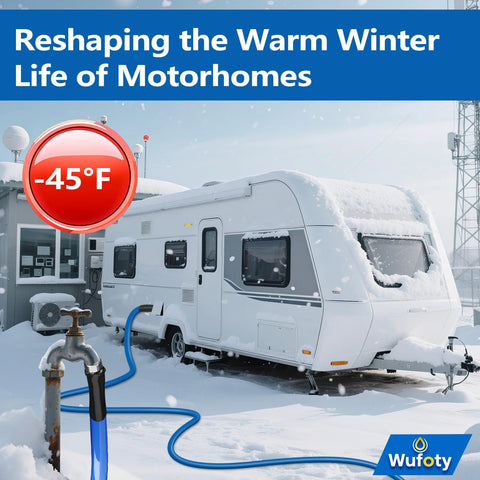 Wufoty 15ft heated RV water hose, 1/2 in ID, anti-freeze to -47°F, heated drinking hose for RVs