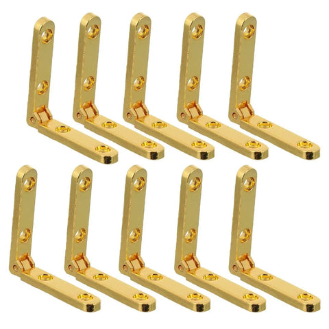 10 Pcs Zinc Alloy Decorative Hinges 30x30x6mm 90 Degree Miniature Hardware For Jewelry Boxes Wooden Chests Cabinets Dollhouse Craft DIY Case Accessories
