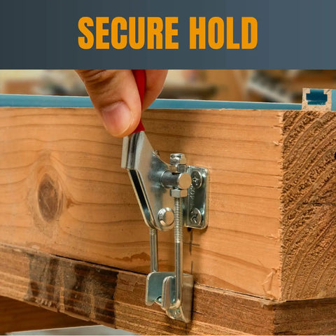 Heavy Duty Toggle Clamp with Adjustable U Bolt, 400 Lbs Holding Capacity, Anti Slip Hand Grip, securing wooden workpiece