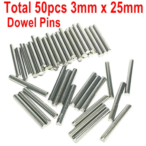 50 Pieces 3Mm By 25Mm Dowel Pins M3 Shelf Pegs Stainless Steel 304 For Shelves And Bunk Beds High Precision Ground To Tight Tolerances