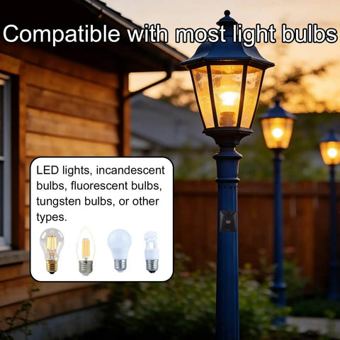 Dusk To Dawn Outdoor Light Sensor Switch 120V Weatherproof Photocell For Most Light Bulbs And Exterior Fixtures with lamp post