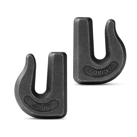 6-Pack Three Eighths Inch Weld-On Forged Clevis Grab Chain Hooks Set Heavy Duty Grade 70 Utility Hooks for trailers and tractors, 6600 lbs