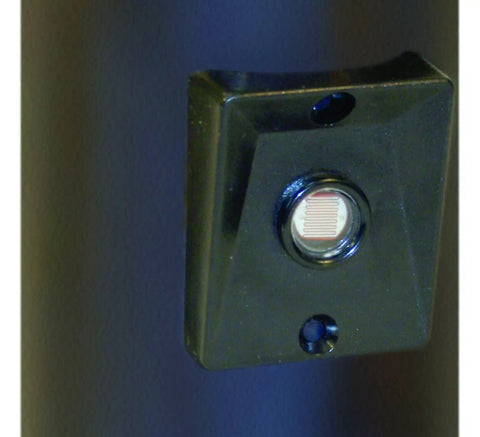 Close-up of Dusk To Dawn Outdoor Light Sensor With No Fuss Quick Swap Ezee Change Plug For 3-Inch Lamp Posts Auto On Off UL Listed 120V