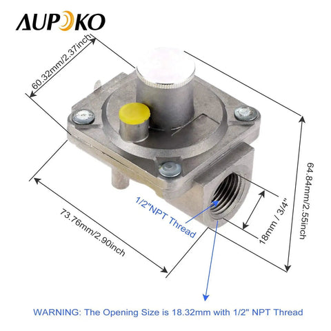 Natural Gas Grill Regulator Half Inch NPT LP Regulator For Grill And Fire Pit Inlet Half PSIG Outlet Five Inch WC LPG For NG