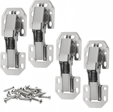 No Cup Hole Needed 4 Pack Soft Close Concealed Cabinet Hinges For Overlay And Inset Doors With Hidden Bridge 90 Degree Opening