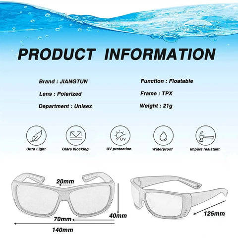 Floating Polarized Fishing Sunglasses for Men and Women, Ideal for Boating Sailing and Beach Days, UV400 Protection, Lightweight Durable Frame, Visible on Water So You Never Lose Them Again, Perfect Gift for Anglers and Water Folks.