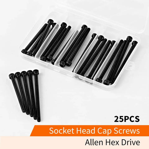 M5 Hex Socket Head Cap Screws Set Heavy Duty 60 65 70 75 80mm Fully Threaded 12.9 Grade Alloy Steel Black Oxide Finish Allen Drive