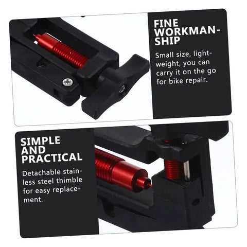Hydraulic Hose Fitting Insert Tool For Brake System, Compact And Lightweight, red oil needle inside detachable stainless steel thimble