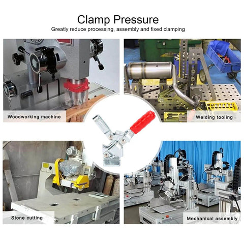 Welding Toggle Clamp Built Tough For Heavy Duty Woodworking Jigs And Fixtures With Quick Release Hold Down Plunger Stroke Durable Iron With Galvanized Coating For Long Lasting Stability And Secure Clamping in various tool setups