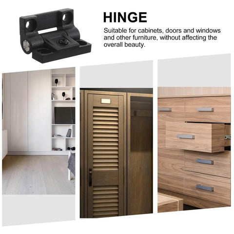 Adjustable Black Plastic Cabinet Door Hinges 90 Degree Folding With Torque Positioning For Kitchen Cabinets Closets And Office Desks 1 Pair Durable Anneome installed on wooden cabinets and closets.