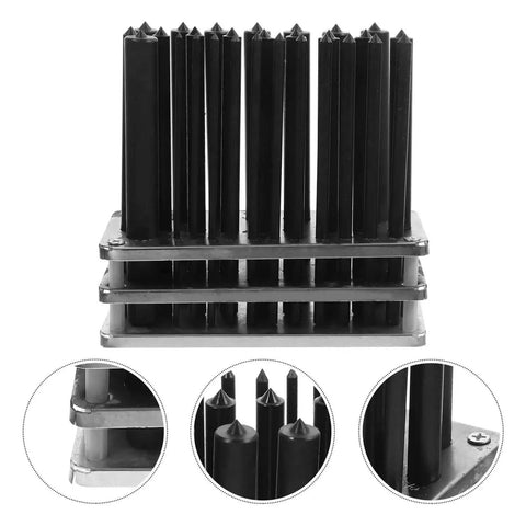 Front view of 28 piece cylindrical steel punch set with positioning punches for machine tool maintenance and crafting use