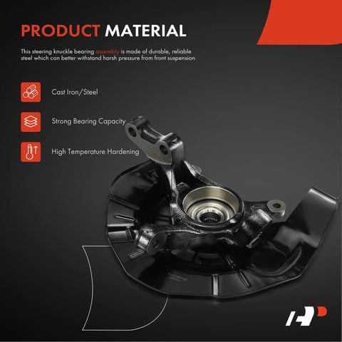 Front Left Steering Knuckle And Wheel Bearing Hub Assembly For Toyota Highlander 2006-2007 V6 3.3L FWD And Lexus RX400h 2006-2008