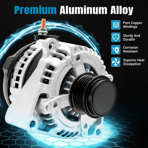 Beefed-Up 150A 12V Alternator Replacement For Express 2500 3500 Silverado 1500 Suburban Savana Sierra Yukon With 6-Groove Pulley