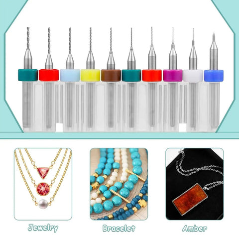 30 Pcs Shank Tungsten Carbide Micro Drill Bits Set 0.1-1.0 Millimeter PCB Engraving Bits For CNC Router Jewelry Stone