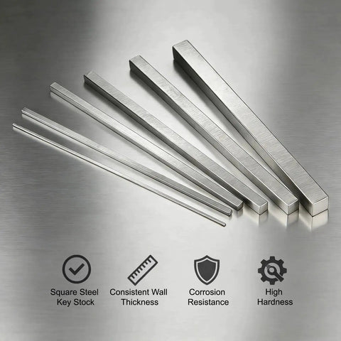 Heavy Duty Square Key Stock Half Inch By Half Inch By Twelve Inch Made From Cold Drawn 45 Steel For Precision Shaft Keyways