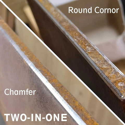 Two In One Pneumatic Chamfering And Arc Corner Rounding Tool For Metal With 45 Degree Beveling And Deburring Insertion Set Dual Inserts