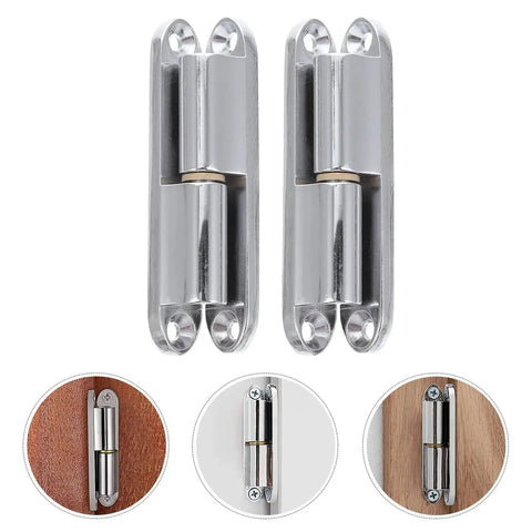 2 Pack Zinc Alloy Door Hinges For Internal Doors Moisture Resistant And Rust Proof Beefy Heavy Duty Screw On Hinges With Smooth Shaft For Quiet Squeak Free Operation High Load Capacity Renovation Door Hardware For Wood Cabinets And Furniture.
