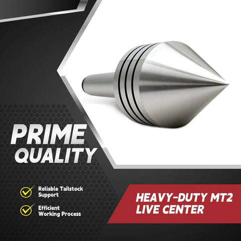 Heavy Duty MT2 Tailstock Live Center With 60 Degree Point For Woodworking Built With High Hardness Alloy Tip Pro Grade Ball Bearings For Smooth Running Rugged Durable Center For Turning Boring And Reaming Projects Nakkaa