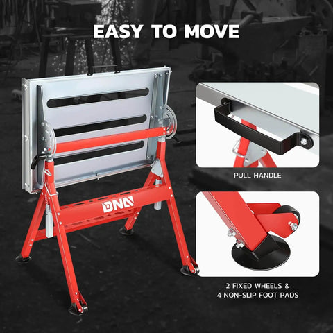 Beefy Carbon Steel Welding Table With A Spacious 29.5 Inch By 19.3 Inch Surface, 400 Pound Load Capacity, Portable with wheels
