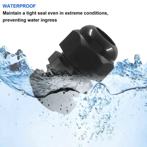 12 Pcs Half Inch NPT Nylon Cable Glands Waterproof Adjustable Cord Grips With Locknut And Gaskets submerged showing waterproof feature